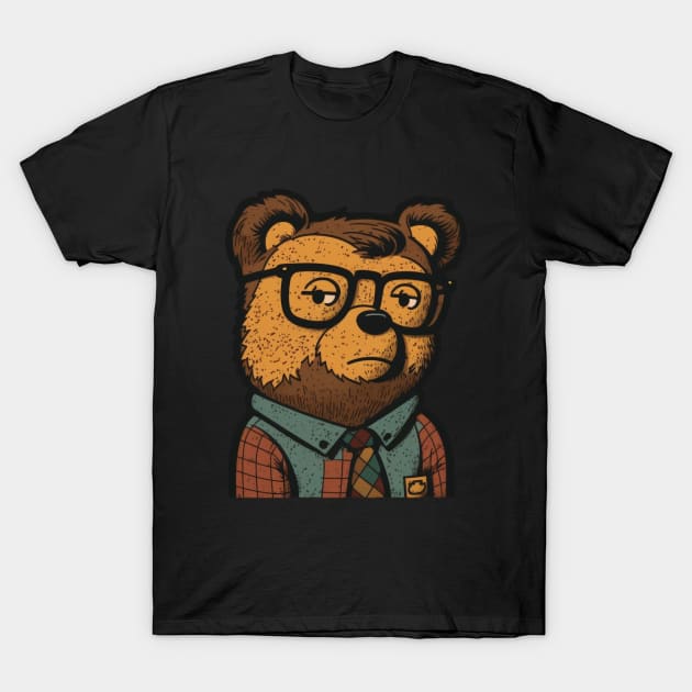 Nerdy Bear T-Shirt by Alonesa